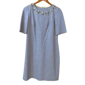 Eliza J Dress Women 8 Gray Jeweled Office Workwear Mature Party Going Out Mature